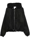 Attico The  Black Oversized Bomber With Drawstring