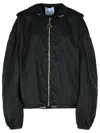 Attico The  Black Oversized Bomber With Drawstring