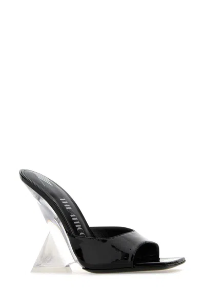 Attico The  Black Patent Leather Slippers
