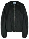 Attico The  Black Polyester Bomber Jacket In Black