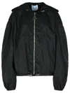 Attico The  Black Polyester Bomber Jacket In Black