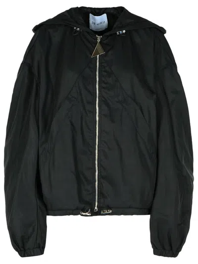 Attico The  Black Polyester Bomber Jacket
