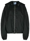 Attico The  Black Polyester Bomber Jacket In Black