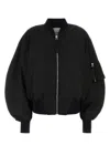 Attico The  Black Polyester Oversize Bomber Jacket
