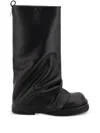 Attico 'robin' Black Boots With Square Toe And Logo Plaque On The Rear In Black