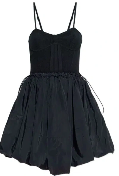 Attico The  Black Scalloped Trim Womens Dress
