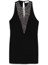 Attico Bead Embellished Mini Dress In Black