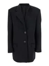 Attico Asymmetric Wool Blazer For In Black