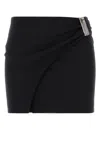 Attico Womens Black Wrap Midi-waist Stretch-wool Mini Skirt In Black