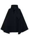 ATTICO THE ATTICO BLACK VIRGIN WOOL BLEND CAPE