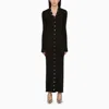 Attico Black Viscose Long Cardigan