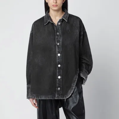 ATTICO BLACK WASHED DENIM SHIRT