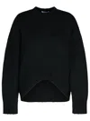 Attico Black Oversize Sweater In Wool And Cashmere Woman In Black