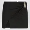 Attico Womens Black Wrap Midi-waist Stretch-wool Mini Skirt In Black