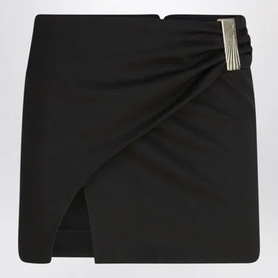 ATTICO THE ATTICO  BLACK WOOL MINI SKIRT