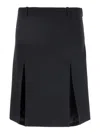 Attico Virgin Wool Midi Skirt In Black