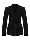 Attico Structured Black Wool Blazer In Black