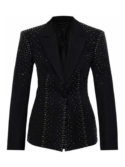 ATTICO THE ATTICO BLACK WOOL VIRGIN WOOL BLAZER