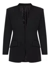 Attico Tailored Black Virgin Wool Jacket In Black
