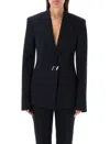 Attico Single-breasted Blazer In Black