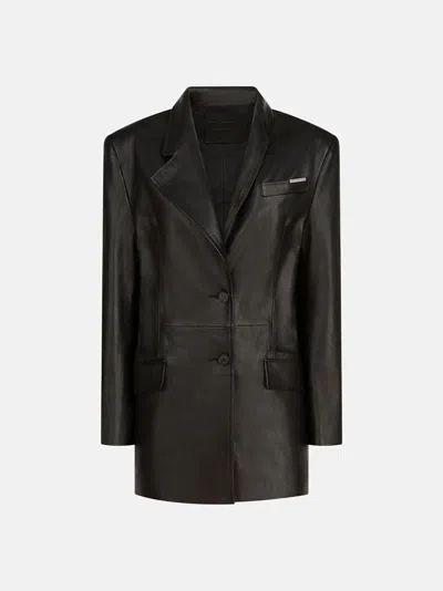 ATTICO THE ATTICO BLAZERS GEND - BLACK JACKET BLACK MAIN MATERIAL: 100% LAMB LEATHER (OVIS ARIES ARIES), DY