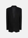 Attico Stretch-wool Single-breasted Blazer In Black