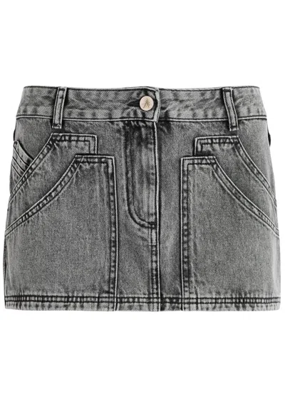 ATTICO THE ATTICO BLEACHED DENIM MINI SKIRT