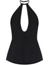 Attico Buckle-fastening Halterneck Blouse In Black