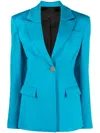 Attico Single-breasted Wool Blazer In Blue