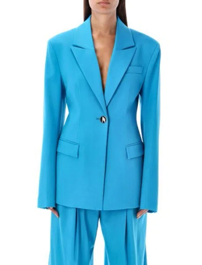 Attico The  Blue Cool Wool Blazer In Multi