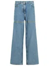 Attico Long Denim Jeans In Blue