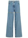 Attico Long Denim Jeans In Blue