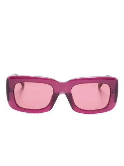 ATTICO THE ATTICO BOLD RECTANGULAR RED SUNGLASSES