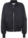 Attico The  Black Polyester Oversize Bomber Jacket In Black