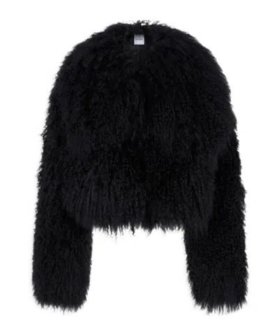Attico The  Bomber Coat In Black