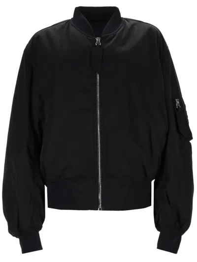 Attico The  Bomber Jacket With Pocket In Black