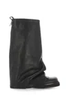 Attico 'robin' Black Boots With Square Toe And Logo Plaque On The Rear In Black