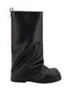 Attico 'robin' Black Boots With Square Toe And Logo Plaque On The Rear