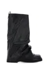 Attico 'robin' Black Boots With Square Toe And Logo Plaque On The Rear