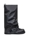 Attico 'robin' Black Boots With Square Toe And Logo Plaque On The Rear In Black