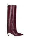 Attico 65mm Lea Pointed-toe Leather Boots In Burgundy