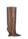Attico ''cheope'' Brown And Black Tube Boot In Brown