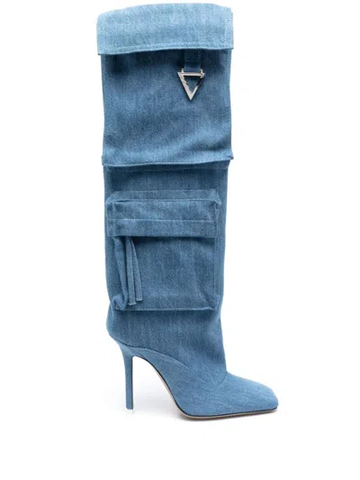 Attico The  Boots In Denim Wshed