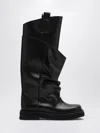 Attico 'passeggiata' Black Boots With Heel-tab And Rubber Sole In Leather Woman In Black