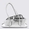 Attico Silver Leather La Passeggiata Top Handle Bag In Silver