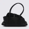 Attico The  Black Leather La Passeggiata Small Shoulder Bag In Black