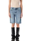 Attico Denim Shorts With Belt Loops