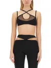 Attico Mesh-panel Criss-cross Bralette Top