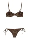 Attico Brown And Darck Green Bikini Set