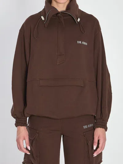 ATTICO THE ATTICO BROWN ANORAK SWEATSHIRT